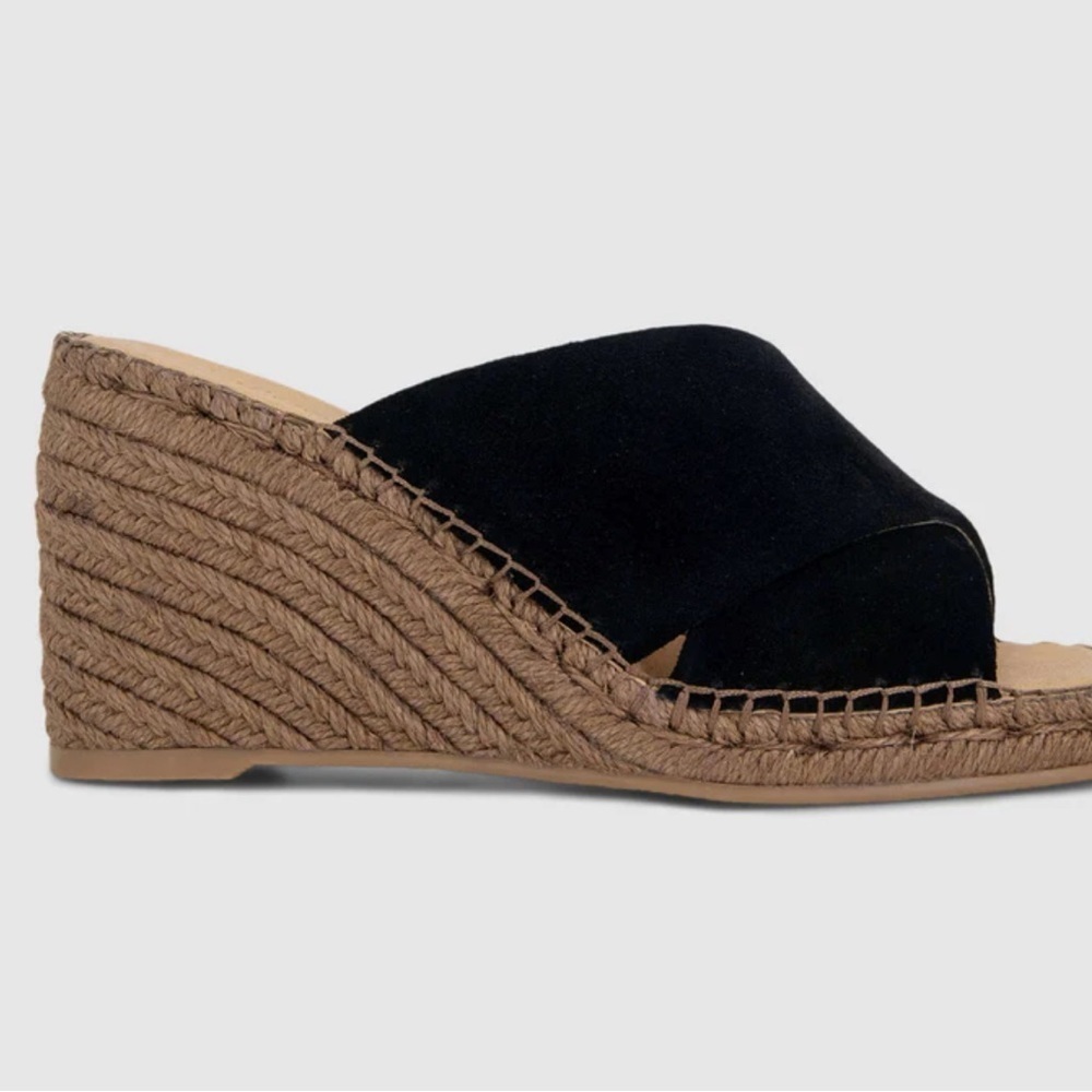 Splendid Britt Espadrille Platform Wedge Slide Sandal In Black size 10 NWOT
